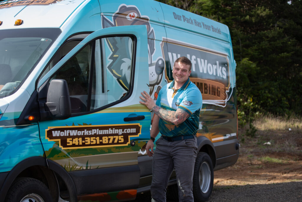 Wolfworks Team member Water Pipe Repair